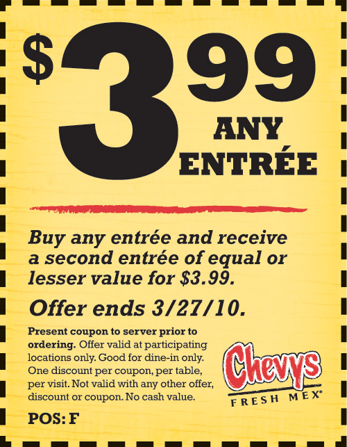 Chevy's Free Coupon